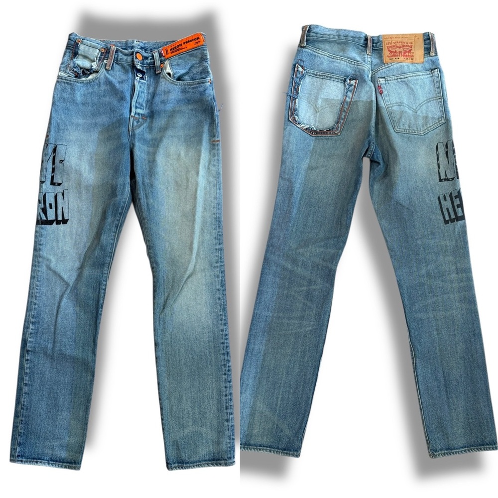 Heron Preston x Levi Women's‎ 501 Standard Fit Vintage Wash Jeans Size W26 L30